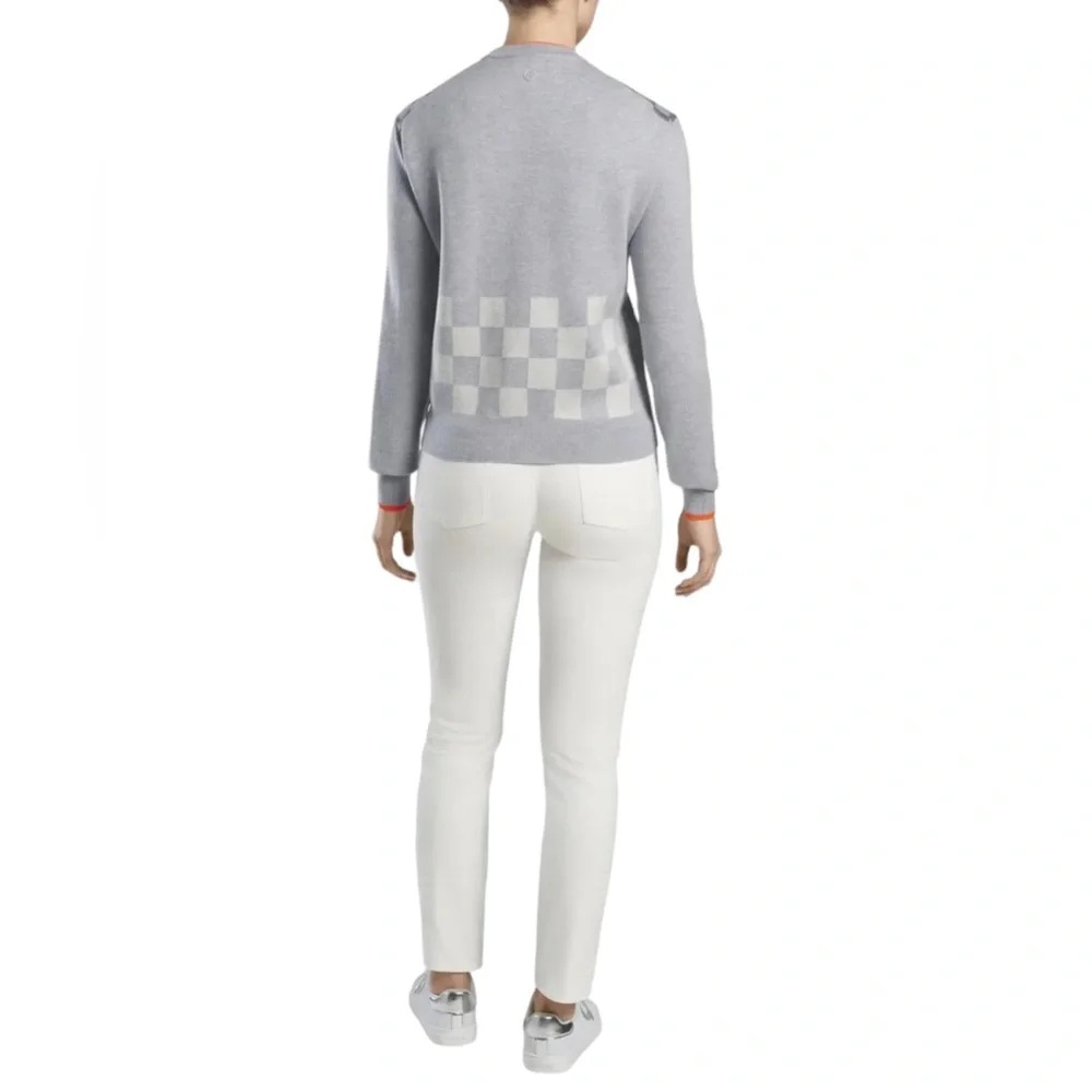 G/FORE Womens Jacquard Checkmate Crewneck Golf Sweater size Large - Picture 5 of 11